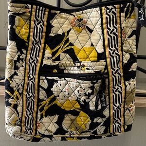 Vera Bradley Black and Yellow Floral Shoulder Bag